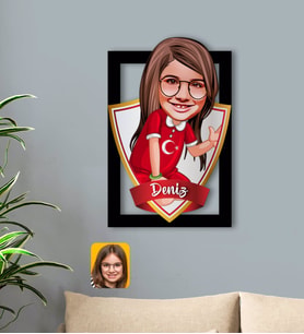 BK Gift Kişiye Özel İsimli Kız Çocuk Karikatürlü 3D Ahşap Tablo-2