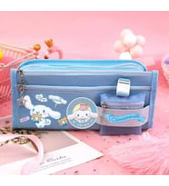 Sanrio Cinnamoroll Mavi Yüksek Kapasiteli Çok Gözlü Kalemlik Kalem Kutusu