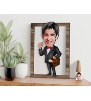 BK Gift Kişiye Özel Erkek Avukat Karikatürlü 3D Ahşap Tablo, Sevgiliye Hediye, Arkadaşa Hediye, Yıl Dönümü Hediyesi, Doğum Günü Hediyesi-5