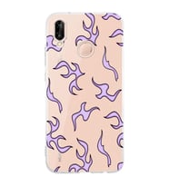 Huawei P20 Lite Uyumlu Baskılı Yumuşak Silikon Şeffaf Telefon Kılıfı