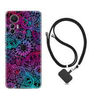 Xiaomi 12 Lite Kılıf Silikon Boyun Askılı İpli Desenli Silikon Colurful Mandala 1667