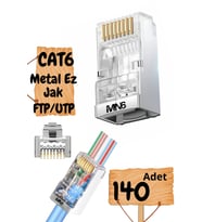 M117XF Cat6 jack/140 Adet-Metal EZ/Yeni Nesil rj45 cat6-8P/8C AÇIK UÇLU/Cat6 Konnektör