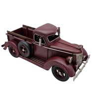 Rustik Bordo Vintage Metal Pick-up Dekoratif Kamyonet - El Yapımı Ev & Ofis Dekorasyonu