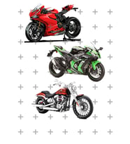 Yenilebilir Şeker Kağıt Motosikletler Temalı Pasta Süsleme