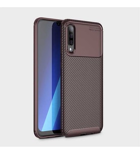 Samsung Galaxy A70 Kılıf Esnek Soft Karbon Tasarım Legion Serisi (Kahverengi)