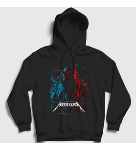 Presmono Unisex Siyah Cloak Metallica Kapüşonlu Sweatshirt 66592tt