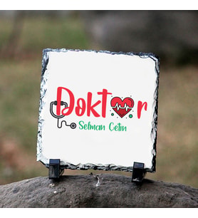 Doktora Hediye İsme Özel Dekoratif Taş (Beyaz)