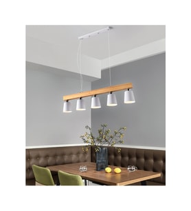 Modern Metal Iskandinav Minimalist Ahşap Avize
