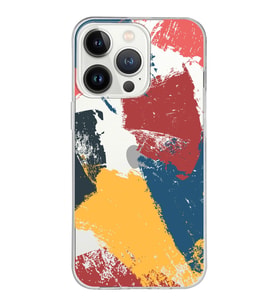 Apple iPhone 13 ProMax Uyumlu Kapak Brush Stroke Tasarımlı Şeffaf Silikon Kılıf