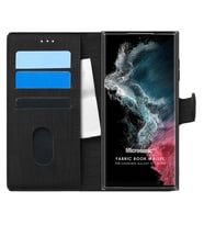Microsonic Samsung Galaxy S22 Ultra Kılıf Fabric Book Wallet Siyah