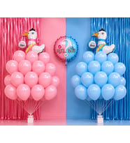 Cinsiyet Partisi Balon Seti Girl or Boy Folyo Balonlu Pembe Mavi Baby Shower Konsept Seti 43 Parça