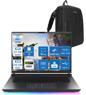 Asus Rog Strix G16 G615JMR-S5049 Intel® Core™ I7 14650HX 24GB 512GB SSD 8GB/RTX5060 Gddr7 115W 16 Inç 2,5k (2560 x 1600, Wqxga) 240Hz 3ms  WINDOWS11PRO Gaming Laptop WS5049P01+ZETTAÇANTA