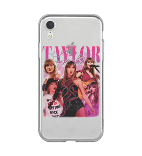 Iphone XR Uyumlu Taylor Swift Desenli Şeffaf Telefon Kılıfı