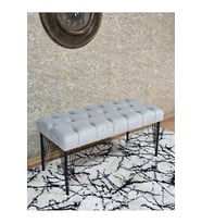 Siyah Boyalı Tel Ayaklı 90 cm Puf Bench - Puf - Bench - Kasalı Oturak - Oturak - Yatak Ucu Puf Gri Renk 90 x 41 Boyut/Ebat (Çok Renkli)