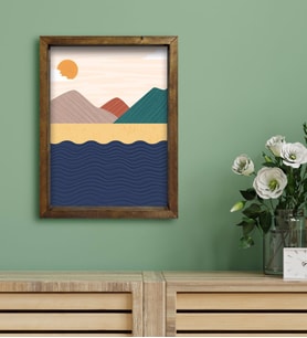 BK Gift Otel Odası Konseptli Doğal Masif Ahşap Çerçeveli Tablo 30x40cm-81