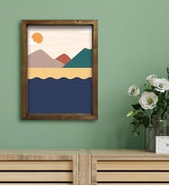 BK Gift Otel Odası Konseptli Doğal Masif Ahşap Çerçeveli Tablo 30x40cm-81