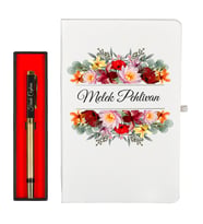 Kişiye Özel Hazırlanmış İş Arkadaşına Hediye Defter ve Hediye Roller Kalem