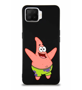 Oppo A73 Soft Premier Kapak Patrick Yıldız Tasarımlı Silikon Kılıf - Siyah (Şeffaf)
