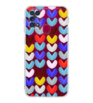 PrintiFy Samsung Galaxy M31 ile Uyumlu Water Color 1  Kamera Korumalı Şeffaf  Kılıf