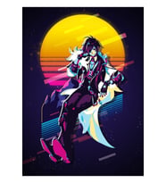 Kaeya - Genshin Impact 80s Retro Tablo Ahşap Poster Dekoratif