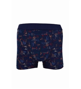 NİVEMESHOME 4480 ERKEK LYCRALI COTTON BOXER LACİVERT ZİGZAG DESENLİ L BERRAK