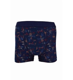 NİVEMESHOME 4480 ERKEK LYCRALI COTTON BOXER LACİVERT ZİGZAG DESENLİ L BERRAK