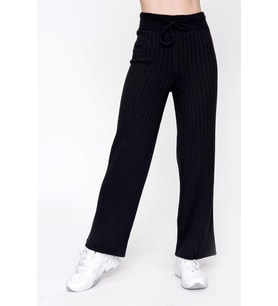 Chuba Kadın Fitilli Triko Pantolon Siyah 22WK261