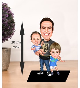 KİŞİYE ÖZEL KARİKATÜR BİBLO baba ve cocuklar