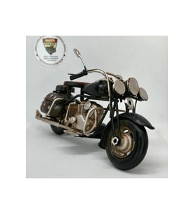 El Yapımı Siyah Chopper Metal Motosiklet Biblosu – Retro Koleksiyonluk Cruiser Figür