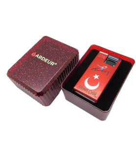 Ardeur® Ay Yıldız Kırmızı Kişiye Özel İsimli Çakmak Hediyelik Kutusunda