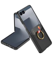 Galaxy Z Flip 7 Zore Kıpta Yüzüklü Kartlıklı Kapak