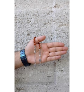 Rd Ekoavm 7*10 mm Zaza Tesbih Akrilik Yapım Kahverengi (Sarı)