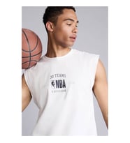 Defacto Oversize NBA Baskılı Ekru Erkek Kolsuz T-shirt G0909AX/ER105