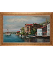 EV İŞYERİ OFİS İÇİN ALTIN ÇERÇEVELİ PASPARTULU TABLO VB597