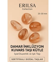 Sertifikalı Damar İnklüzyon Kuvars Taşı Kütle 25–30 mm İçsel Huzur Işık ve Duyarlılık Taşı (Çok Renkli)