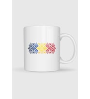 Romanian Flag Of Romania Folklore Pattern Tasarımlı Kupa Bardak