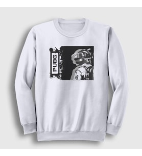 Presmono Unisex Beyaz Helmet Pubg Sweatshirt 30442tt