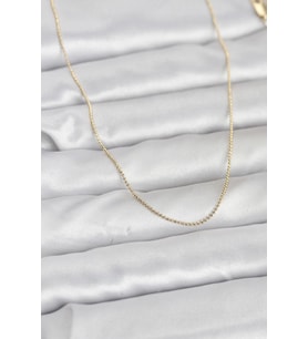 CM 14K Gold Renk İnce Top Zincirli 60 cm Kadın Kolye