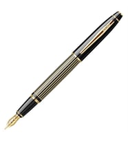 Scrikss Noble 35L Çizgi Desenli Dolma Kalem Siyah Altın