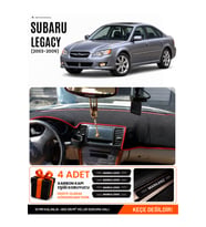 SUBARU LEGACY (2003-2009) Uyumlu Torpido Örtüsü Torpido Kılıfı - Siyah Kırmızı