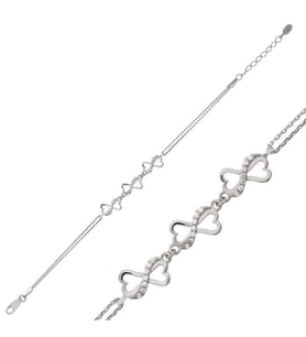 KALPLİ SONSUZLUK 925 AYAR GÜMÜŞ BİLEKLİK (Karışık)