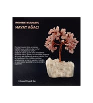 Doğal Pembe Kuvars Taşı Ağacı, Şık ve Enerji Dolu Dekor Parçası
