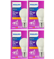 Philips 8W (60W) 2700K (Sarı Işık) E27 Duylu Klasik Led Ampul (4 Adet)