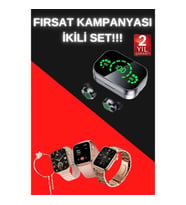 Mey İthalat® Yeni Nesil Kaliteli Akıllı Saat ve Kablosuz Bluetooth Kulaklık Yüksek Ses Kaliteli