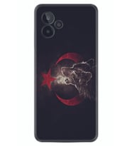 General Mobile GM 24 Pro Kılıf Resimli Desenli Baskılı Silikon Kurt ve Ay Yıldız 1403
