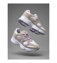Çocuk Yüksek Taban Gizli Cırtlı ve Bağcıklı Sneaker Ayakkabı-BEYAZ LİLA