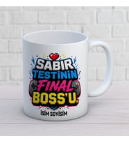 Kişiye Özel Gamer Tasarımlı Sabır Testinin Final Bossu İsimli Kupa