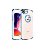 Apple iPhone SE 2020 Uyumlu Kılıf Kamera Korumalı Logo Gösteren Zore Omega Kapak (Açık Mavi)