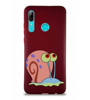 Huawei P Smart 2019 Soft Premier Kapak Salyangoz Gary Tasarımlı Silikon Kılıf - Mürdüm (Şeffaf)