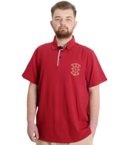 Mode XL Büyük Beden Erkek T-shirt Polo ADVENTURE 23323 Bordo
